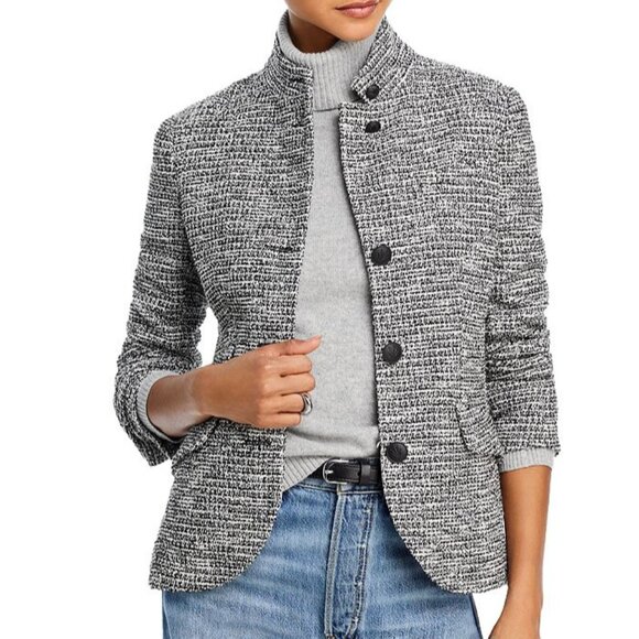 rag & bone Jackets & Blazers - NWT$600 RAG & BONE 0 4 10 Slade Italian Tweed Blazer Grey Navy White Cotton